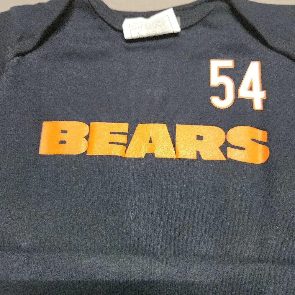 Urlacher 54 Chicago Bears Baby Bodysuit 3-6M Cotton Team Apparel Navy 142